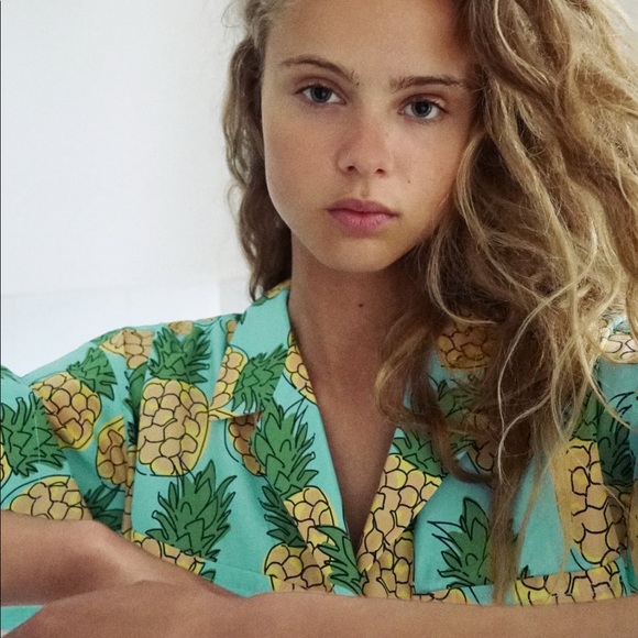 Zara pineapple print shorts set with crop top - Picture 11 of 12